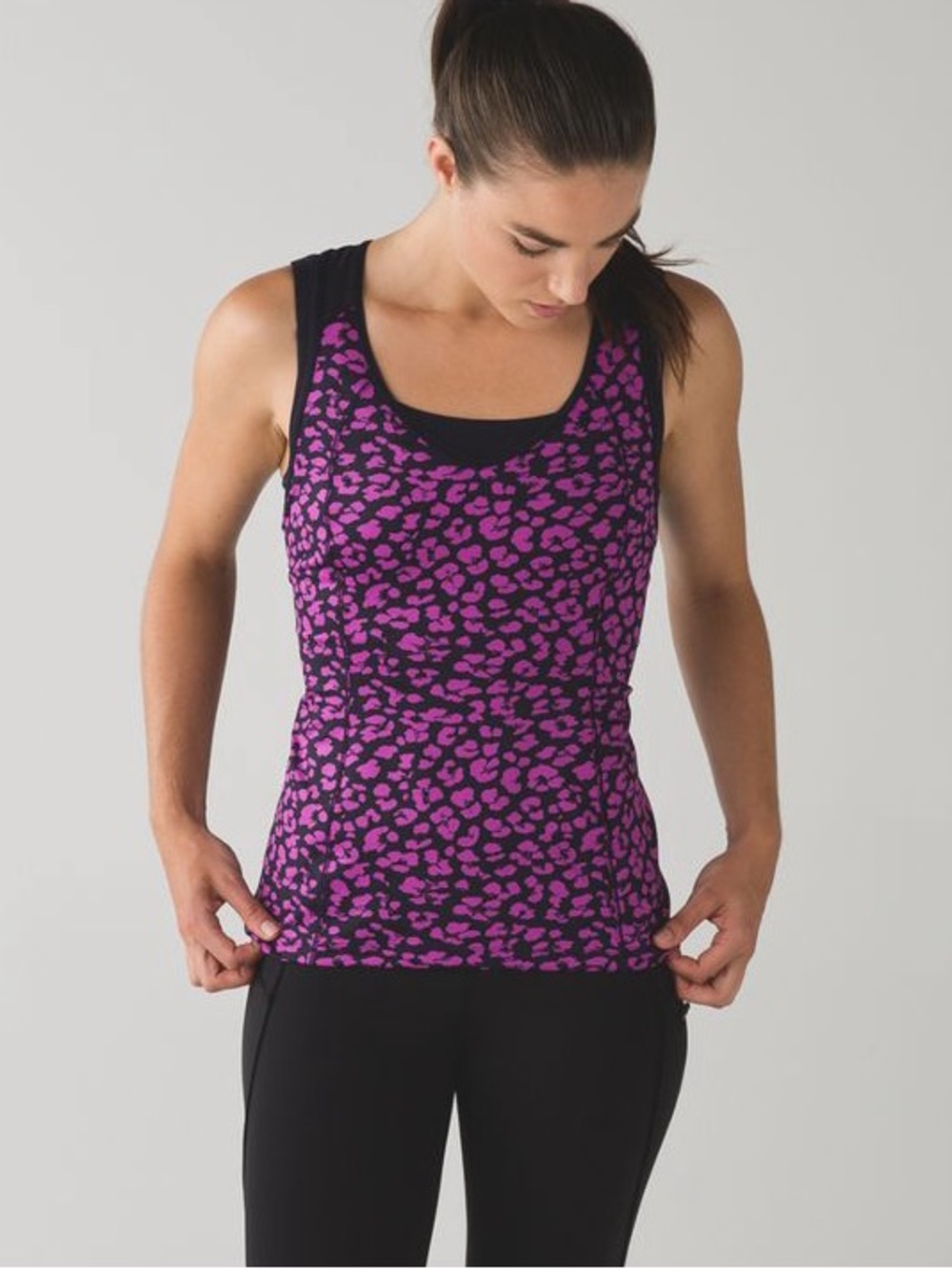 Lululemon Super Sport Tank - Mini Cherry Cheetah Ultra Violet Naval Blue